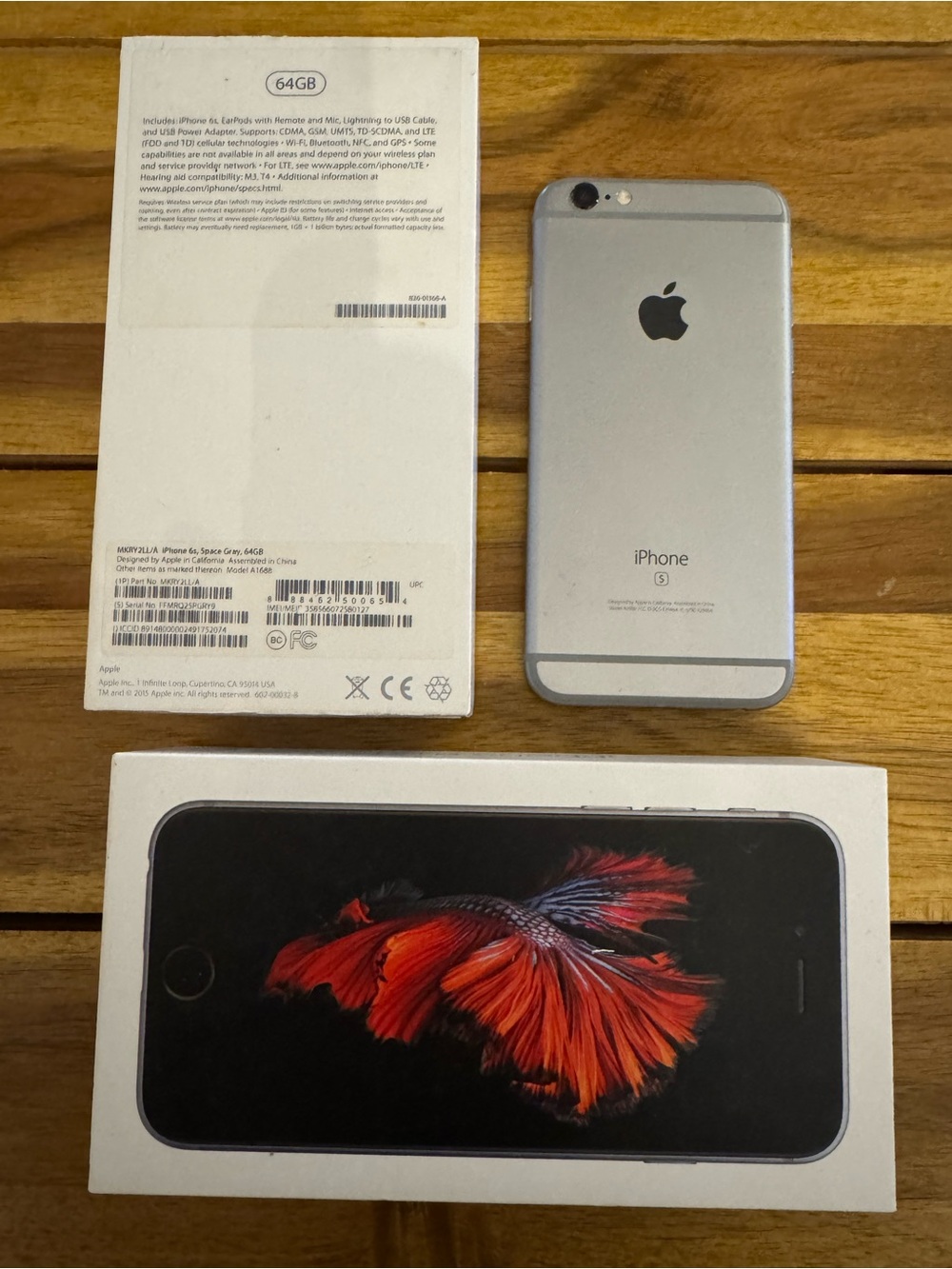 Apple iPhone 6s Silver with Original Box